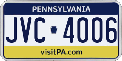 PA license plate JVC4006