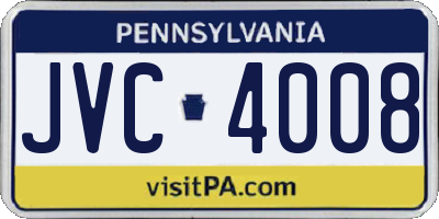 PA license plate JVC4008