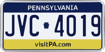 PA license plate JVC4019