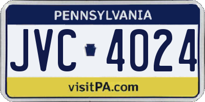 PA license plate JVC4024