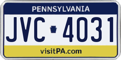 PA license plate JVC4031