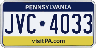 PA license plate JVC4033