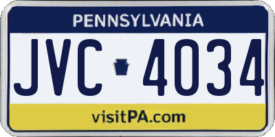 PA license plate JVC4034