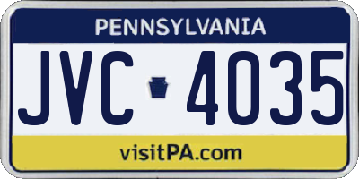 PA license plate JVC4035