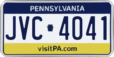 PA license plate JVC4041