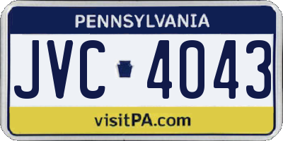 PA license plate JVC4043