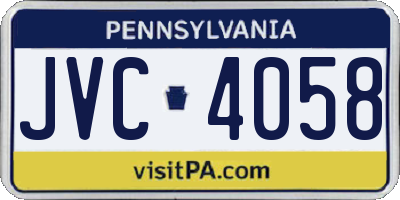 PA license plate JVC4058