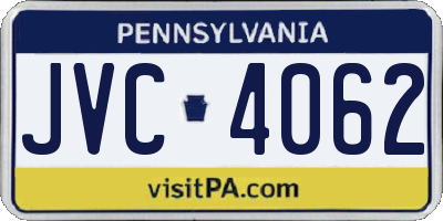PA license plate JVC4062
