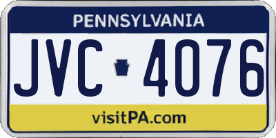 PA license plate JVC4076