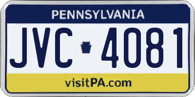 PA license plate JVC4081