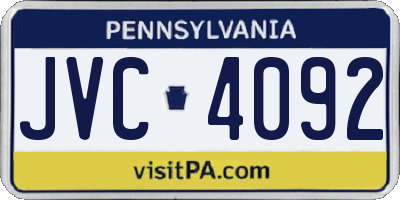 PA license plate JVC4092