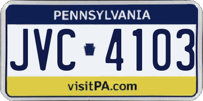 PA license plate JVC4103