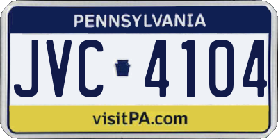 PA license plate JVC4104
