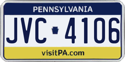 PA license plate JVC4106