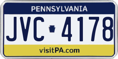 PA license plate JVC4178