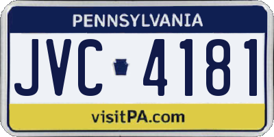 PA license plate JVC4181