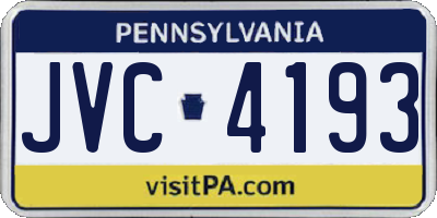 PA license plate JVC4193