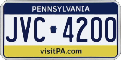 PA license plate JVC4200