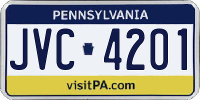 PA license plate JVC4201