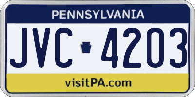 PA license plate JVC4203