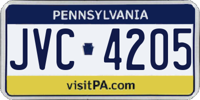 PA license plate JVC4205