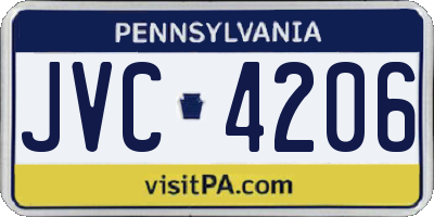 PA license plate JVC4206