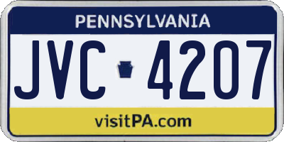 PA license plate JVC4207