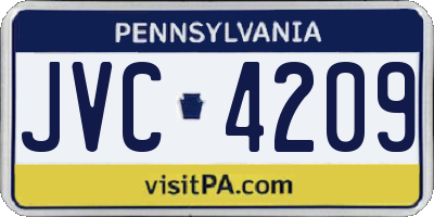 PA license plate JVC4209