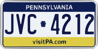 PA license plate JVC4212