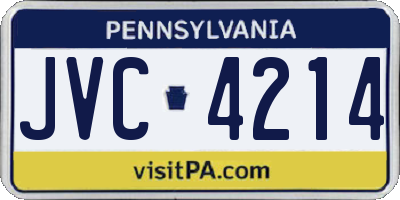 PA license plate JVC4214