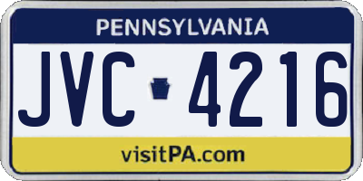 PA license plate JVC4216