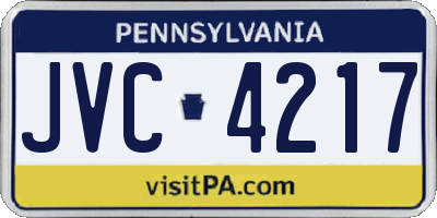PA license plate JVC4217