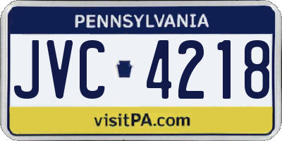 PA license plate JVC4218
