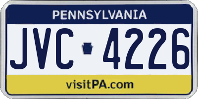 PA license plate JVC4226