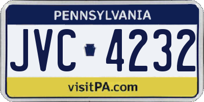 PA license plate JVC4232