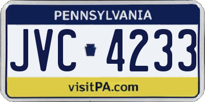 PA license plate JVC4233