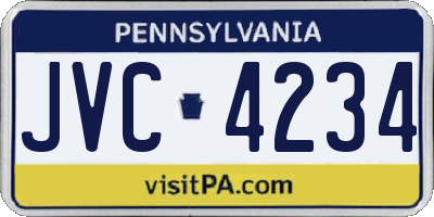 PA license plate JVC4234