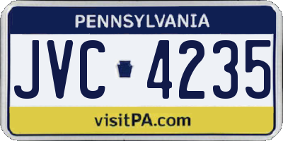 PA license plate JVC4235