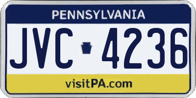 PA license plate JVC4236
