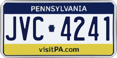 PA license plate JVC4241