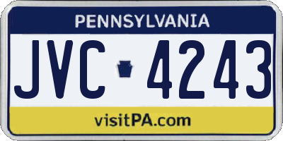 PA license plate JVC4243