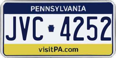 PA license plate JVC4252