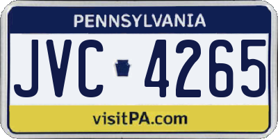 PA license plate JVC4265
