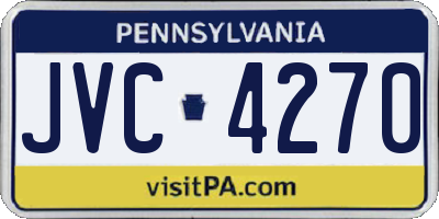 PA license plate JVC4270