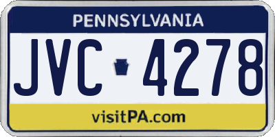 PA license plate JVC4278