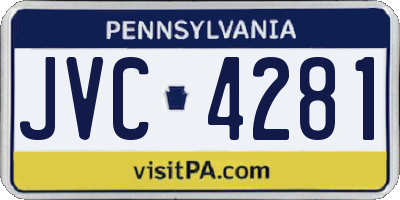 PA license plate JVC4281