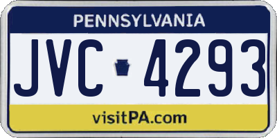 PA license plate JVC4293