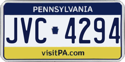PA license plate JVC4294