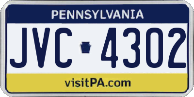 PA license plate JVC4302