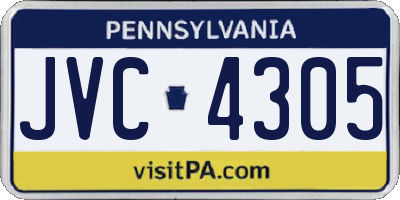 PA license plate JVC4305